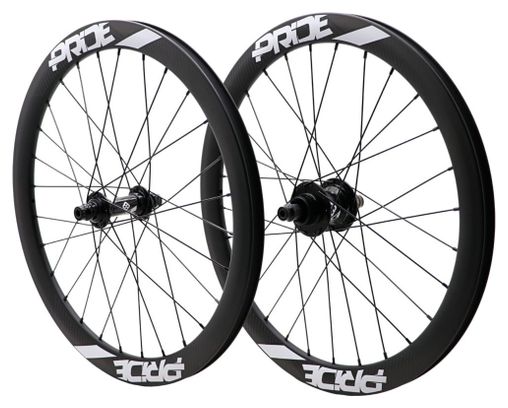 Paire de Roues Carbone Pride Gravity Mat Expert Disc 28H Noir