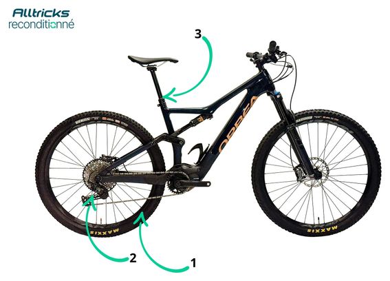 VTT Électrique Tout Suspendu Orbea Rise M20 Carbone Shimano SLX 12V 29' 360wh Bleu 2021 T.L 170/190cm - Produit Reconditionné