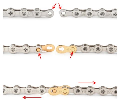 2er-Set Kettenschnellverschluss Fahrrad 12-fach – Magic Link Connector gold