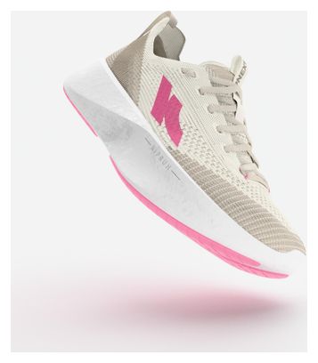 Kiprun Kipnext hardloopschoenen voor dames, beige/roze
