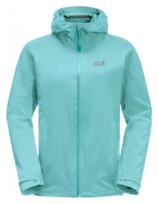 Chaqueta impermeable Jack Wolfskin Pack &amp; Go Shell verde mujer
