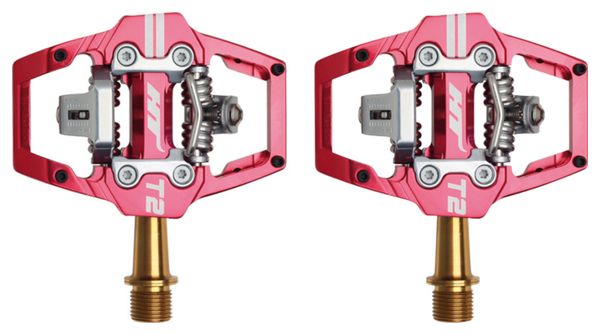 Pédales Automatiques HT Components T2 Titane Rouge 