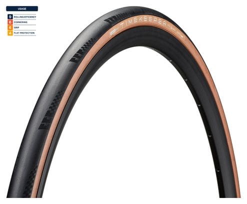 Pneu Route American Classic Timekeeper 700 mm Tubeless Ready Souple Stage 3S Armor Rubberforce S Flancs Beiges