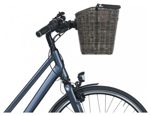 Basil Bremen Rattan Look KF bicycle basket front dark brown