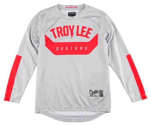 Troy Lee Designs Flowline Youth Grey/Red Child Long Sleeve Jersey