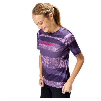 Damen Endura Patchwork Limited Edition Kurzarmtrikot Violett