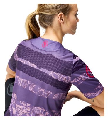 Damen Endura Patchwork Limited Edition Kurzarmtrikot Violett