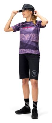 Damen Endura Patchwork Limited Edition Kurzarmtrikot Violett