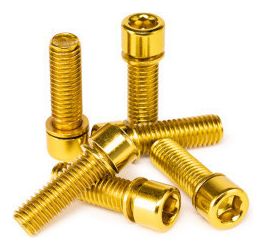 Sal Vástago Sólido Tornillo M8x25mm Oro (6 Unidades)