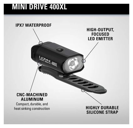 Lezyne Mini Drive 400XL Front Light Black