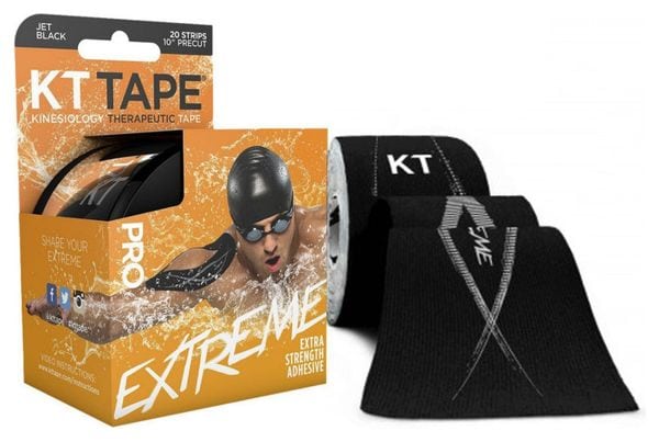 KT TAPE Rollo cinta precortada PRO Extreme Black 20 cintas