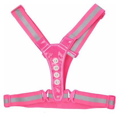 Gilet de sécurité LED haute visibilité – 360° rose réfléchissant