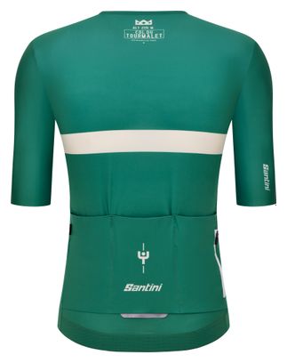 Santini Tour de France Kurzarm-Trikot – Gelbes Trikot mit grünem Tourmalet-Pass – Unisex
