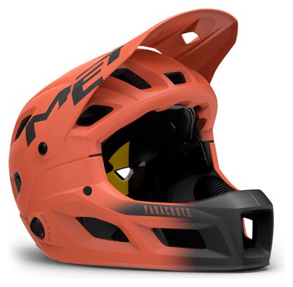 Met Parachute MCR Mips Arancione/Nero Casco con sottogola rimovibile