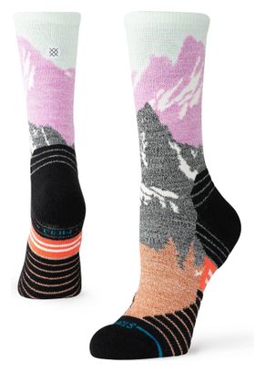 Stance Out Of Range Mid Wool Crew Socken Grau/Pink