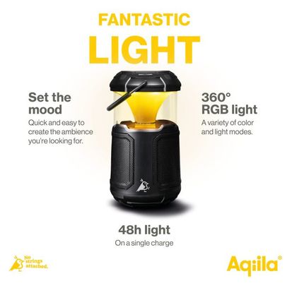 Powertec Aqiila B10 – Powerbank 10.000 mAh avec enceinte bluetooth et lampe Led intégrés