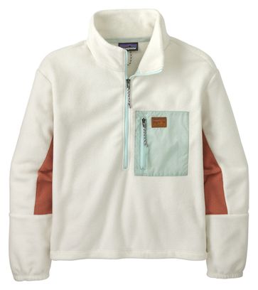 Sudadera de forro polar Microdini 1/2 Zip Blanco para mujer de Patagonia