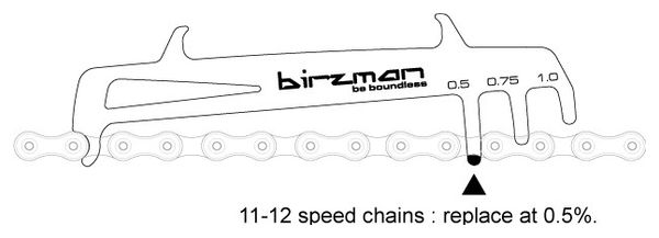 Indicador de desgaste de cadena Birzman 1-12 velocidades