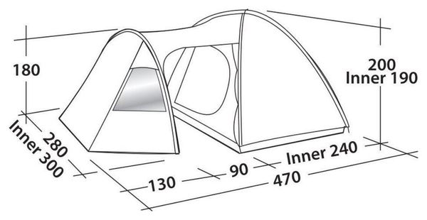 Tente pour 5 personnes - Easy Camp Eclipse 500 - 100% polyester respirant