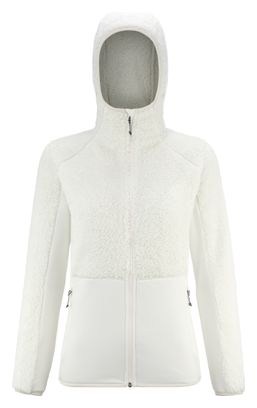 Sudadera polar Millet Chamonix Highloft con capucha, blanca, para mujer