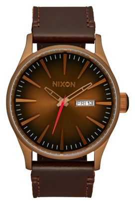 Nixon Sentry Leather Bronze/Black Unisex Watch