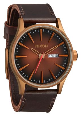 Montre Unisexe Nixon Sentry Leather Bronze/Noir