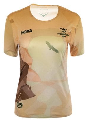 Hoka Les Templiers Performance Yellow Women's short sleeve jersey