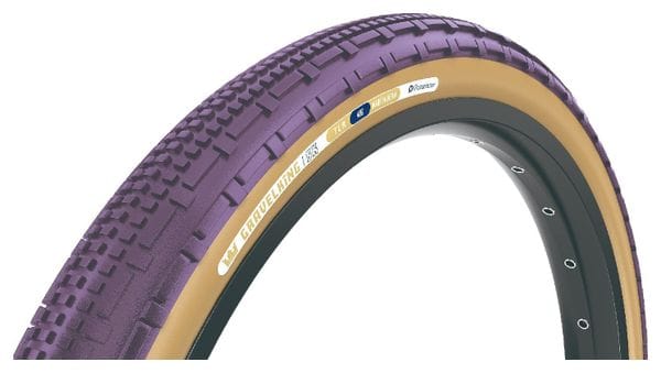 Pneu Gravel Panaracer GravelKing SK 700 mm Tubeless Ready Souple ZSG Gravel Compound BeadLock TuffTex Violet Flancs Beiges