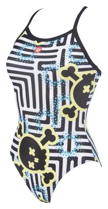 Arena Femme Crazy Labyrinth Licht Drop Back One Piece Schwarz-Multi