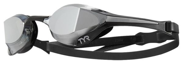 TYR Tracer-X Elite Mirrored Racing Adult Goggles SILVER/BLK ALL