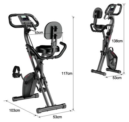 Vélo d'appartement Fitness H C magnétique pliable blanc