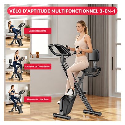Vélo d'appartement Fitness H C magnétique pliable blanc