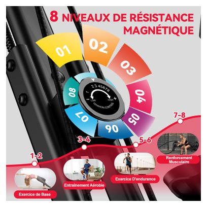 Vélo d'appartement Fitness H C magnétique pliable blanc