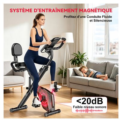 Vélo d'appartement Fitness H C magnétique pliable blanc