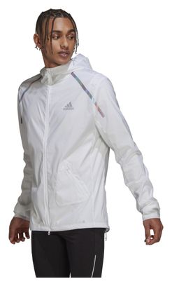 Veste imperméable adidas running Marathon Blanc Homme