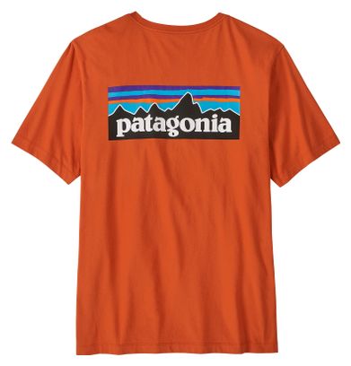 Camiseta de manga corta Patagonia P-6 con logotipo naranja para hombre