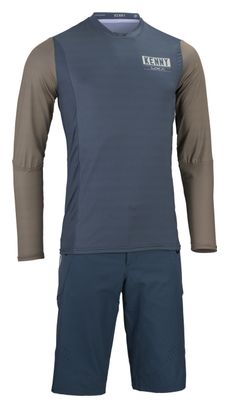 Kenny Charger Langarmtrikot Blau/Khaki