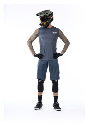 Kenny Charger Langarmtrikot Blau/Khaki