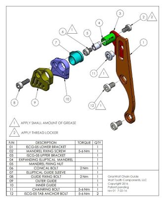 Guide-Chaîne Haut Wolf Tooth GnarWolf Chainguide ISCG 05 Mount Noir