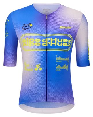 Santini Tour de France Alpe d’Huez Short-Sleeve Jersey, Blue/Purple