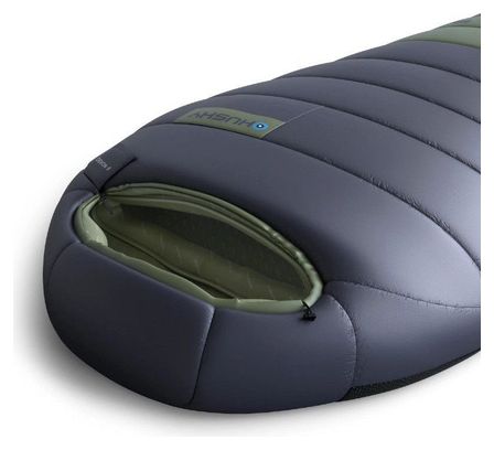Husky Mumienschlafsack Daunen Devon 2024 -5°C - 220 cm - blau mit Khaki