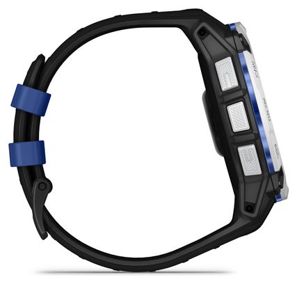 Montre GPS Garmin Instinct 3 Solar - 50 mm Blanc avec Bracelet en Silicone Noir Bleu Électrique Édition Limitée Supernova