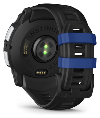 Montre GPS Garmin Instinct 3 Solar - 50 mm Blanc avec Bracelet en Silicone Noir Bleu Électrique Édition Limitée Supernova