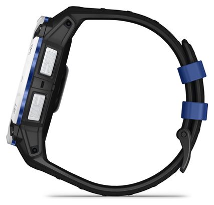 Montre GPS Garmin Instinct 3 Solar - 50 mm Blanc avec Bracelet en Silicone Noir Bleu Électrique Édition Limitée Supernova