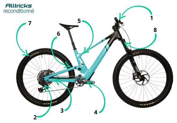 Scott Genius ST 910 full-suspension mountainbike met Sram GX AXS 12-speed en 169/180 cm wielmaat - Gereviseerd product