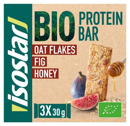 Isostar Organic Fig Honey &amp; Oatmeal Protein Bars 3X30G