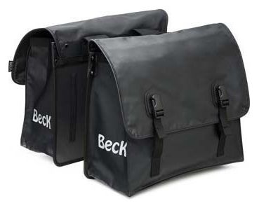 Paire de sacoches beck classic matte vélo - dimensions 40x15x35 - 47 litres - noir