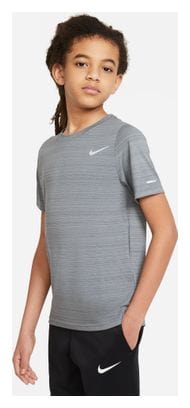 Maillot de manga corta Nike Dri-Fit Miler Gris Niño