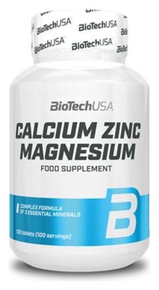 Comprimés BiotechUSA Calcium Zinc Magnesium (x100)
