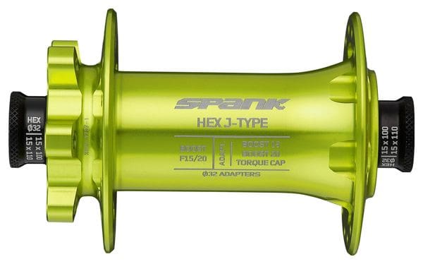 Moyeu Avant Spank HEX J-Type Boost F15/20 / 32 trous Vert